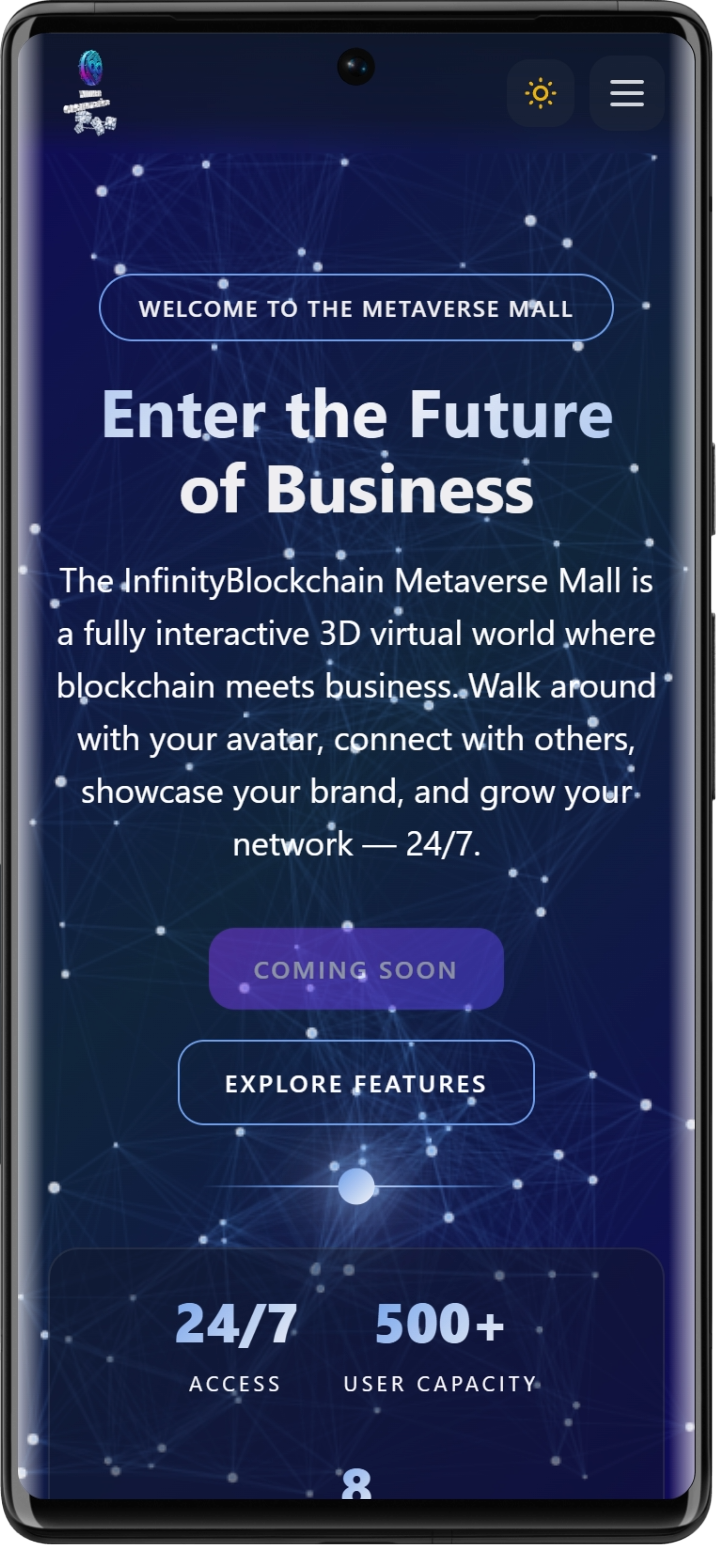 InfinityBlockchain app on Google Pixel 6 Pro