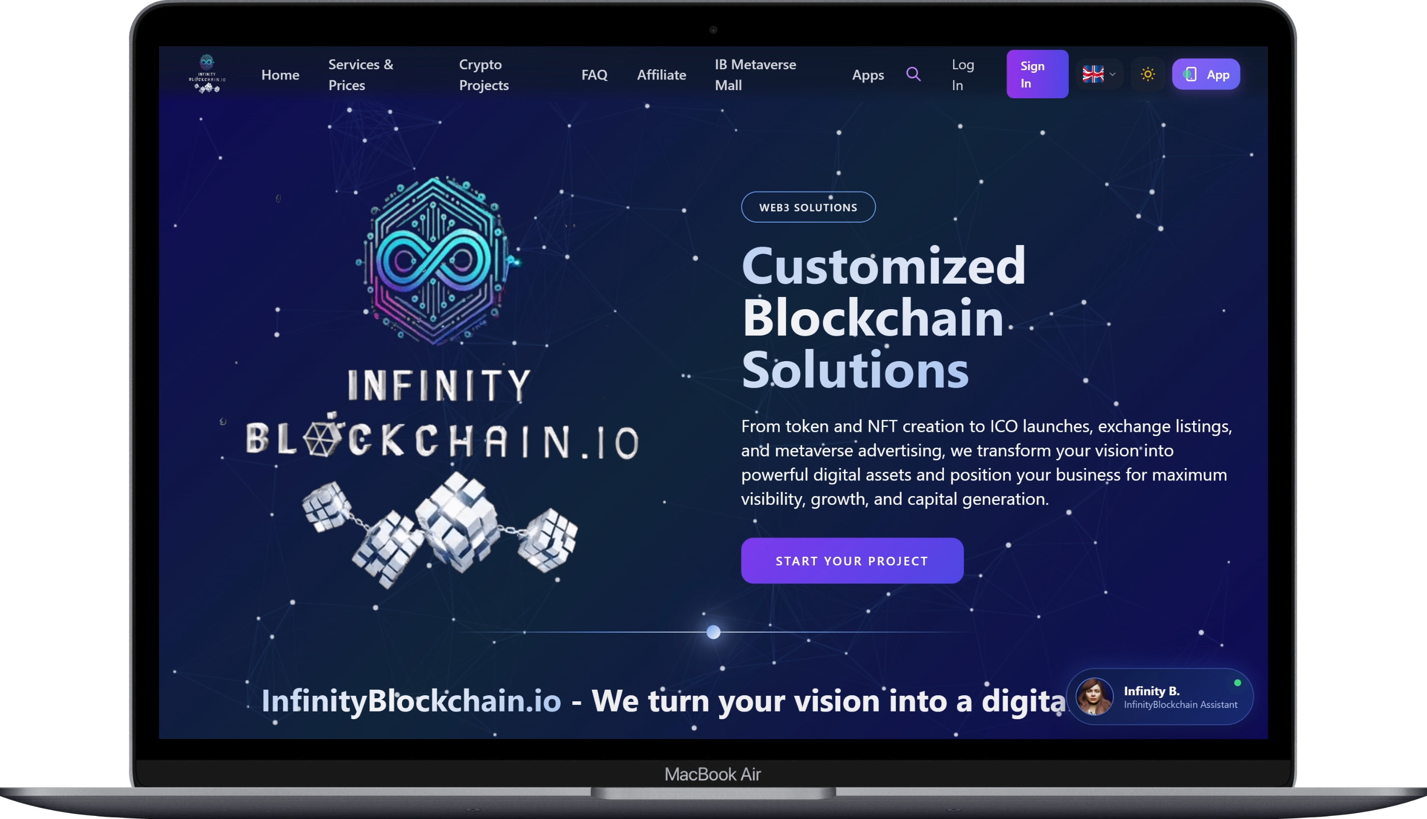 InfinityBlockchain on Macbook Air
