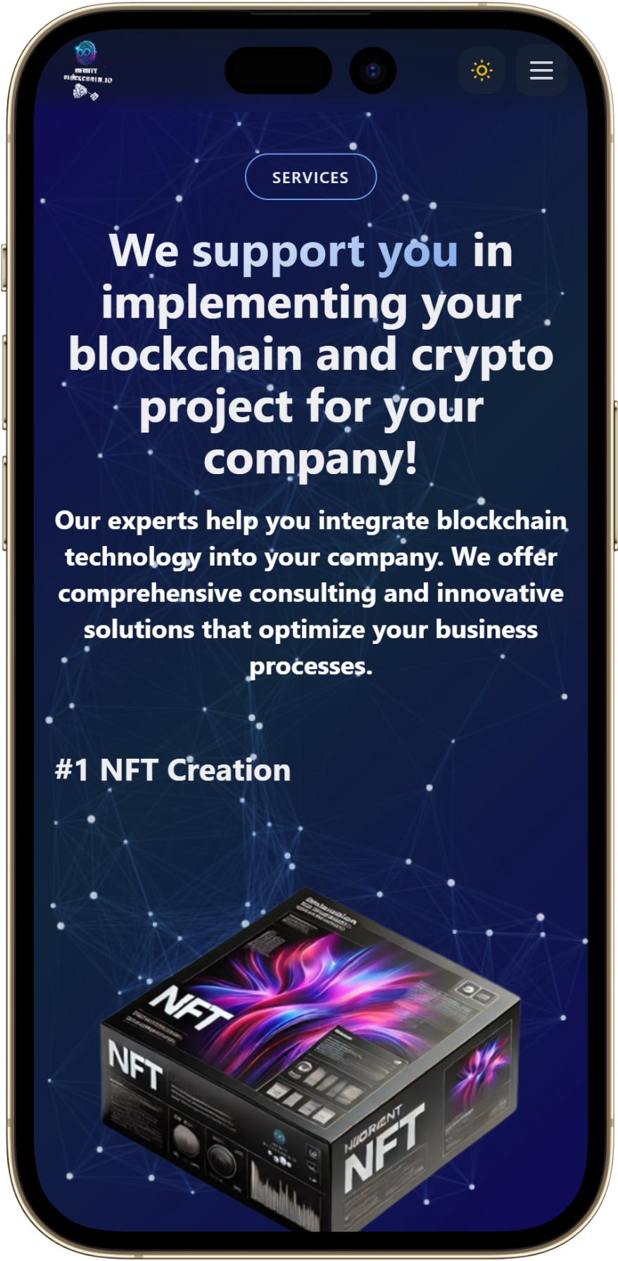 InfinityBlockchain on iPhone 14 Pro Max